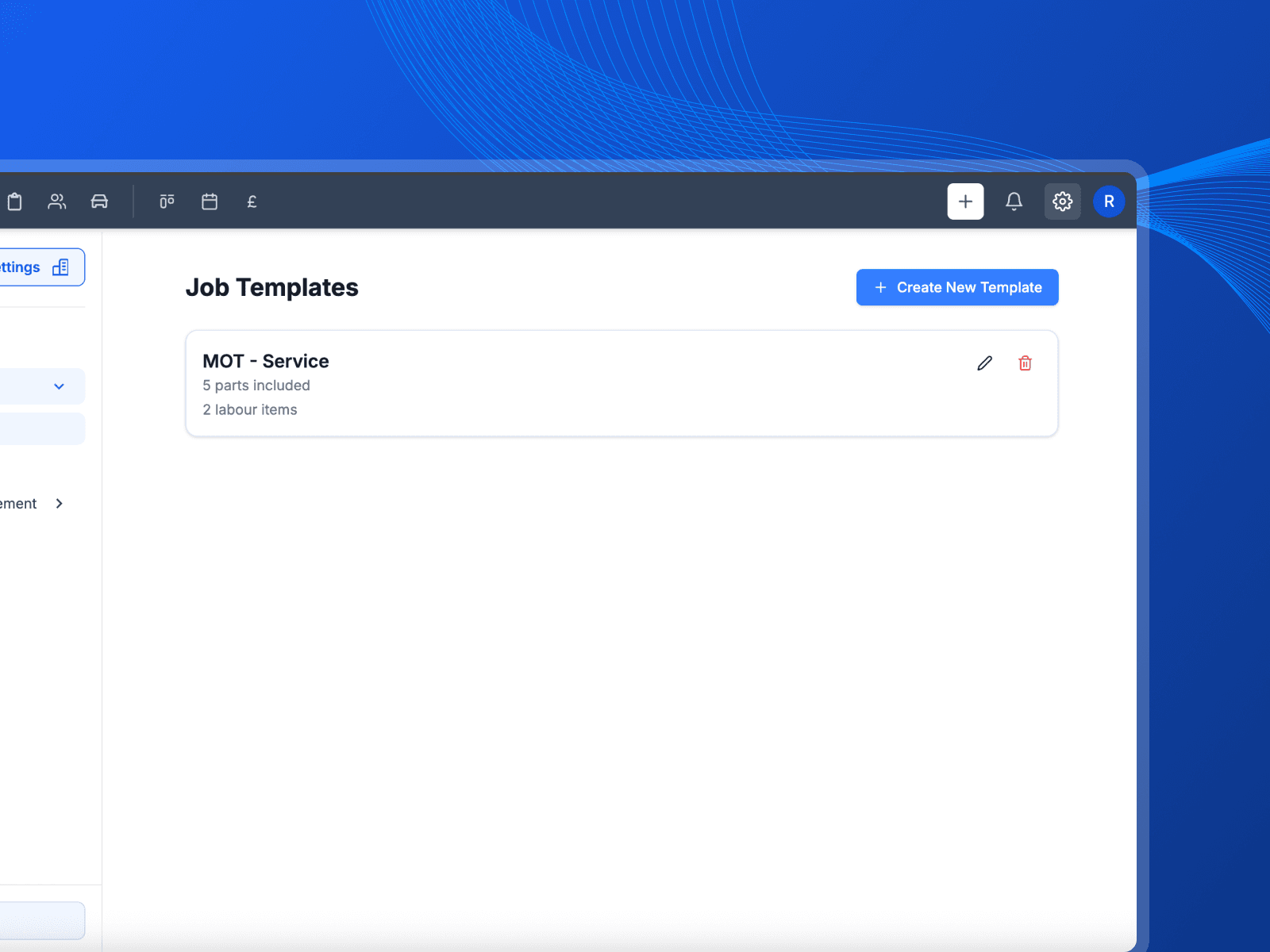Job templates interface