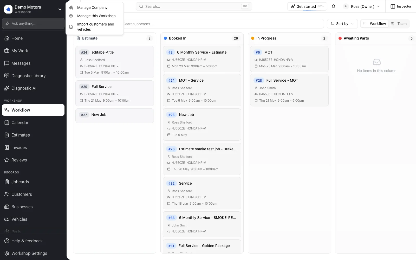 Manage Company is in the menu under your company name.